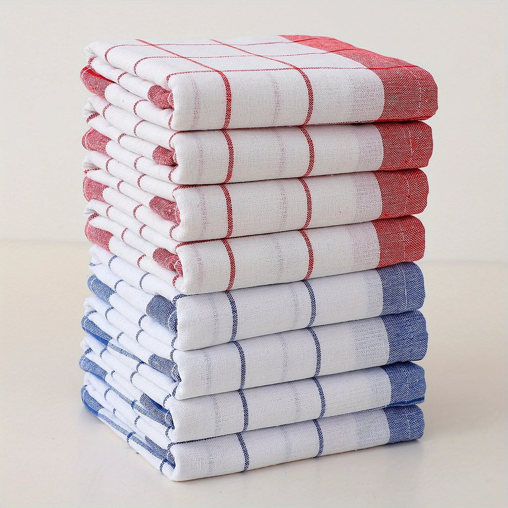 4/6/8/10 Pieces, 40Cm * 60Cm, Simple Checkered Pattern Kitchen Towel, Suitable for Washing Dishes, Drying Tableware