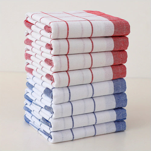 4/6/8/10 Pieces, 40Cm * 60Cm, Simple Checkered Pattern Kitchen Towel, Suitable for Washing Dishes, Drying Tableware