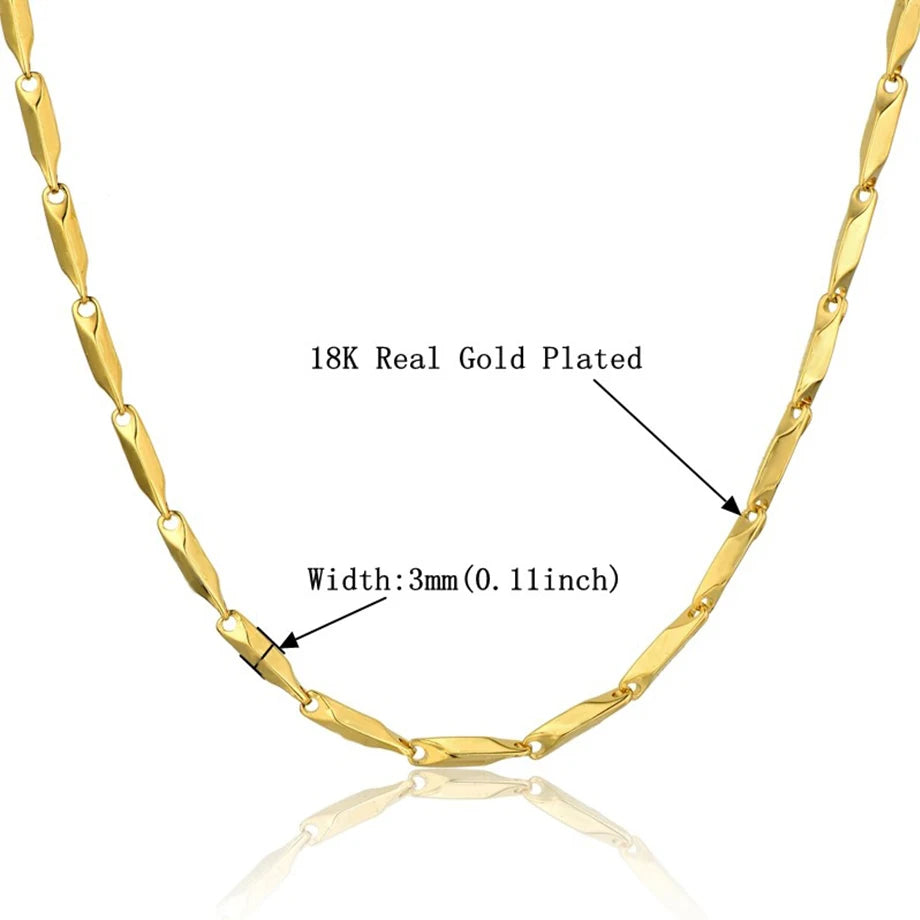 Stainless Steel Gold Chain for Men Women, Golden Stainless Steel Chain Necklace, Gold Color Vintage Collar Necklace Chokers