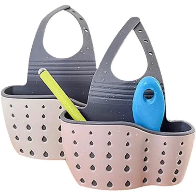 Home Storage Drain Basket Kitchen Sink Holder Adjustable Soap Sponge Shlf Hanging Drain Basket Bag Kitchen Accessories
