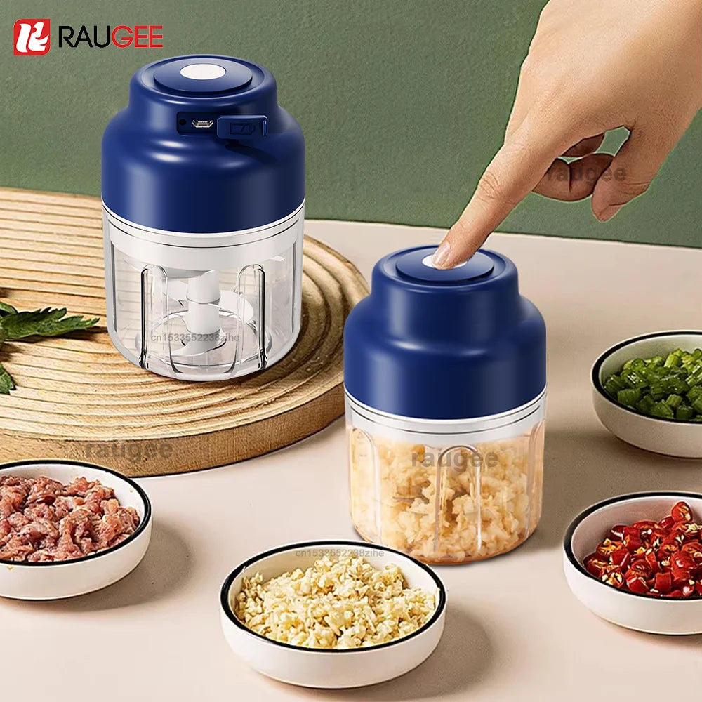 Mini Electric Food Processor Garlic Chopper Wireless Meat Vegetable Garlic Fruit Peanut Grinder USB Rechargeable Garlic Chopper