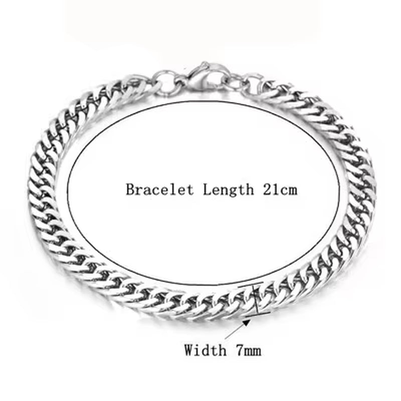 Men'S 316L Stainless Steel Male Bracelet Wholesale Gold Silver Color Braclet Chunky Cuban Chain Link Bracelet for Man Jewelry
