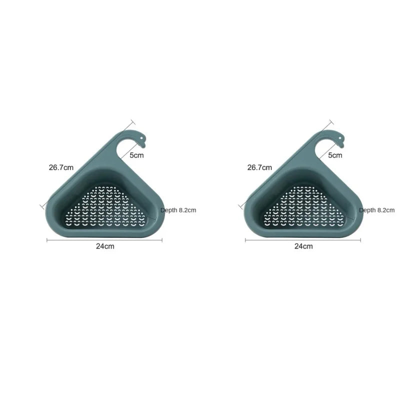 Kitchen Sink Drain Strainer Basket Leftover Garbage Filter Swan Shape Hanging Vegetable Washing Drainer Triangular Storage Rack