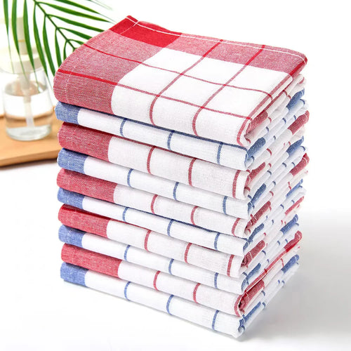 4/6/8/10 Pieces, 40Cm * 60Cm, Simple Checkered Pattern Kitchen Towel, Suitable for Washing Dishes, Drying Tableware