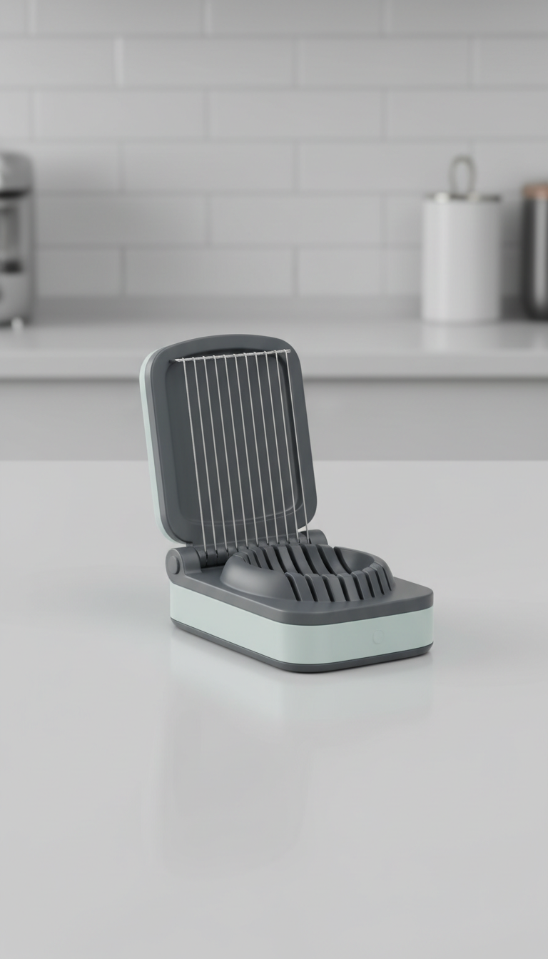 Compact Egg Slicer with Wire Blades