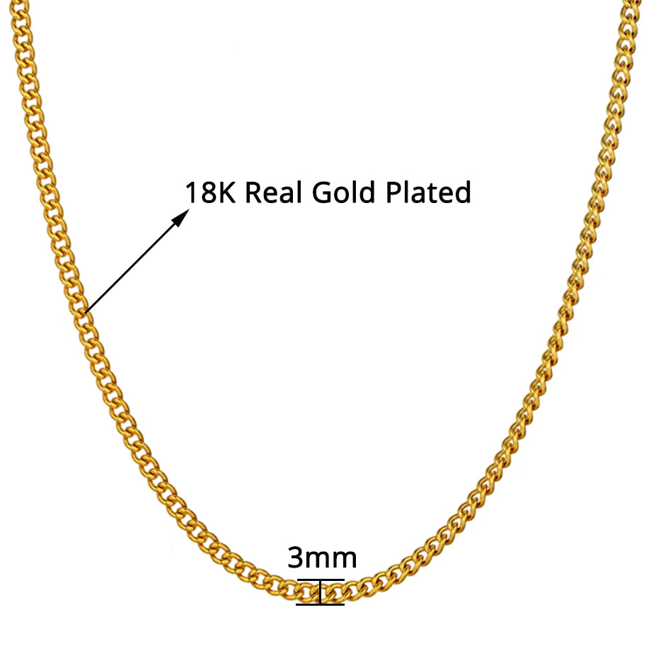 Stainless Steel Gold Chain for Men Women, Golden Stainless Steel Chain Necklace, Gold Color Vintage Collar Necklace Chokers