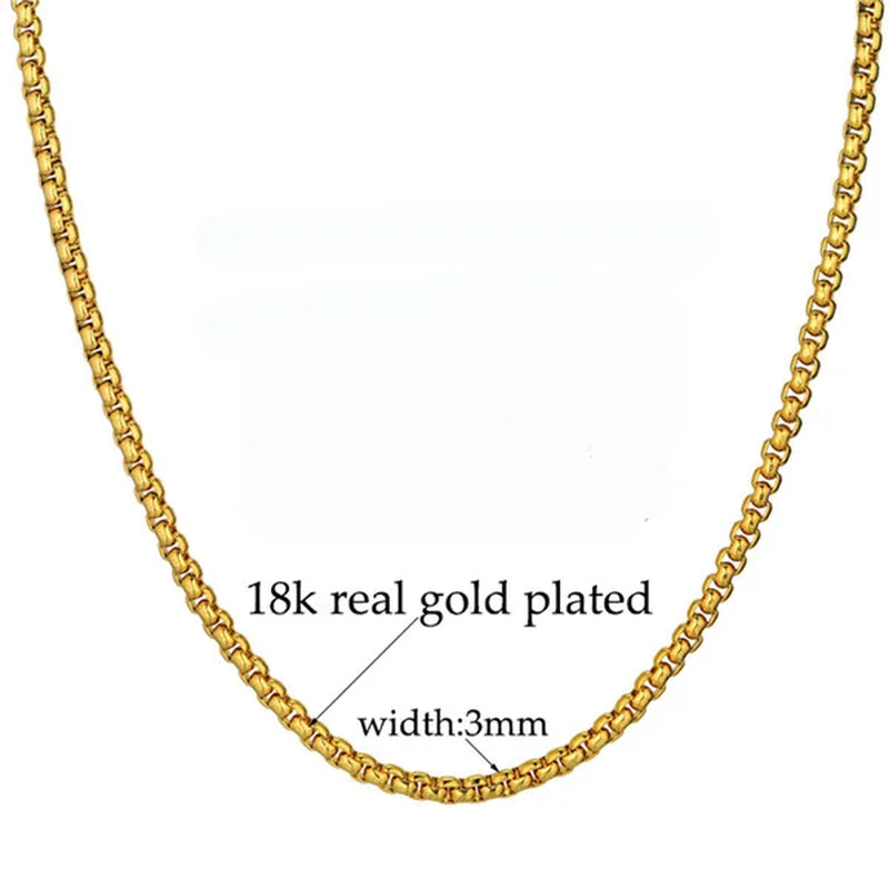 Stainless Steel Gold Chain for Men Women, Golden Stainless Steel Chain Necklace, Gold Color Vintage Collar Necklace Chokers