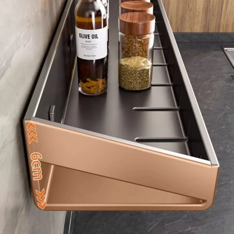 Wall Mounted Kitchen Condimenters Spice Rack Organizer Shelf Kitchen Storage Wall Shelf Organizers Hanging Hook Rack for Kitchen